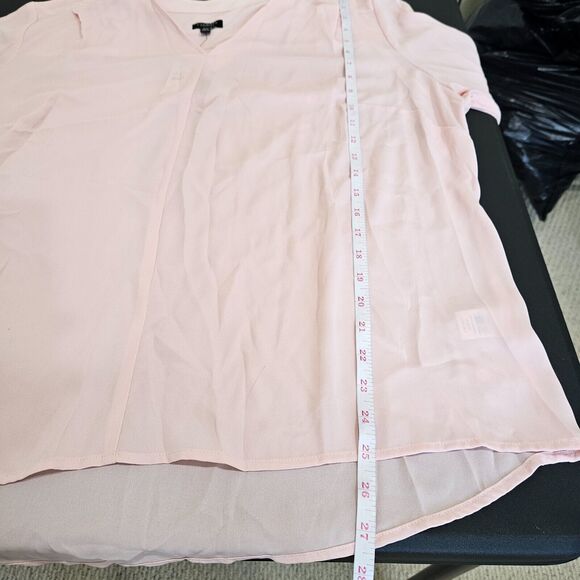Talbots Women's Chiffon Popover Top Petite 2XP Pink Long Sleeves Neutral Office - Picture 11 of 13